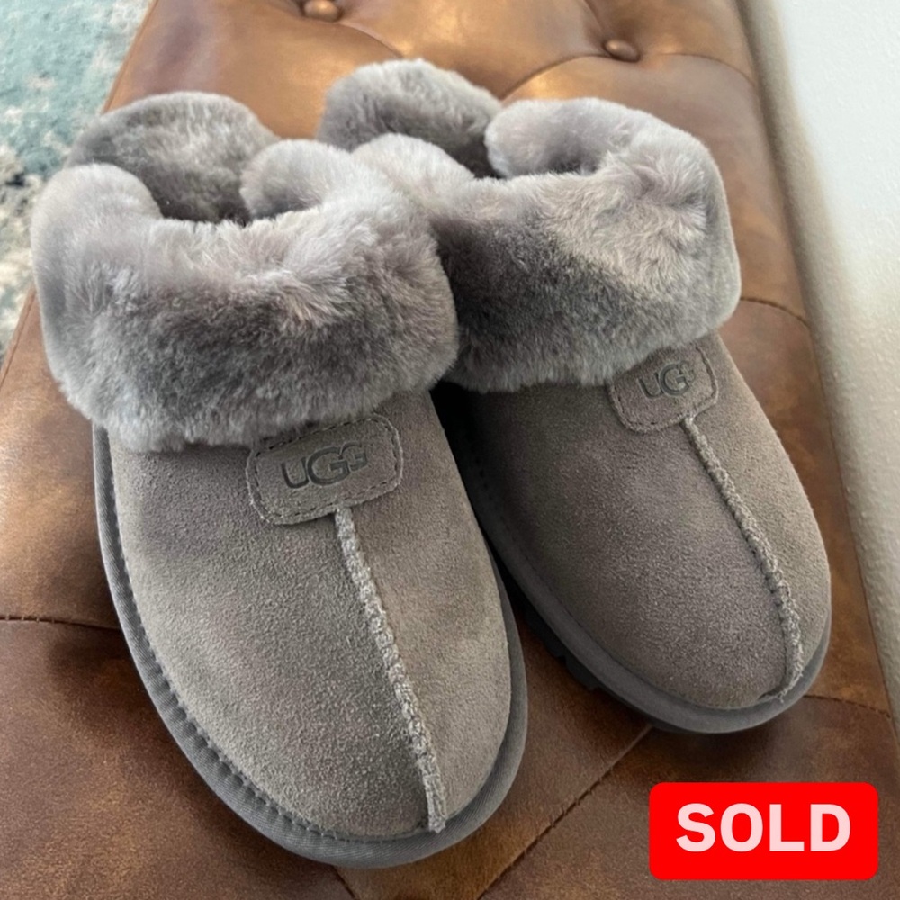 Ugg Coquette grey gray slides size 10 - never worn